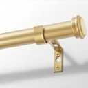 Zeerobee Curtain Rods for Windows 48 to 84, 1 Inch Heavy Duty Adjustable Drapery Rods, Modern Indoor/Outdoor Curtain Pole for Bedroom, Living Room, Patio, Farmhouse, 32"-86", Gold