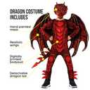 Morph Dragon Costume For Kids, Dragon Wing Costumes For Boys, Halloween Costumes Kids, Boys Halloween Costume (X-Large, Red)