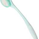 BEDELITE Back Scrubber for Shower, Soft Bath Brush Long Handle for Men & Women(16.4 Inches), Anti Slip Body Scrubber Exfoliator for Cleaning(Blue)