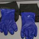 Haiou PVC Chemical Resistant, Long Rubber, Heavy Duty Waterproof Gloves for Chemical and Acid Work, 25 inches, Large-(Blue)