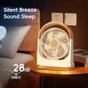 CIBAIL USB Desk Fan with Timer - 8 Inch Small Portable Table Desktop Fans with Strong Wind Ultra Quiet 3 Speeds and 180Tilt Folding,Mini Personal Cooling Essentials (Z6 Battery Power, White)