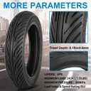 90/90-12 Tubeless Tire for Scooter, Moped, Tricycle - 6PR 59 J - 1 PACK
