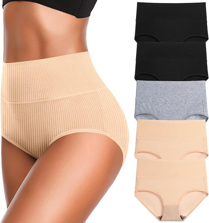 JojoQueen Womens High Waisted Underwear Postpartum Cotton Panties Comfy Breathable Full Coverage Ladies Briefs S