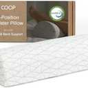 Coop Home Goods Four Position Adjustable Support Pillow, 21 x 8 Half-Moon Shape with Memory Foam Insert, Wedge Pillow for Knee, Leg, Neck, Lumbar and Pressure Points Support