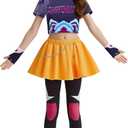 Girls Fashion Singer Outfit Youth Halloween Clothes Party (5-6 Years, Black)