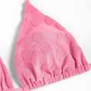 seamoly Women's Bikini Sets Toweling Jacquard Textured Halter Two Piece Swimsuits Open Back Cheeky High Cut Bathing Suit (Pink, M)