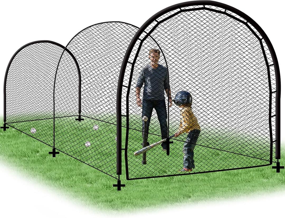 Baseball Batting Cage for Backyard, Softball Cage Batting Net Portable with Carrying Bag Detachable Door with Hitting Target for Batting Training Pitching Practice (22 feet)