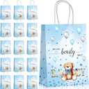 16 Pack Bear Baby Shower Bags with Handles - Party Bags with Bear, Star, Flower Designs for Kids Birthday and Baby Shower Favors
