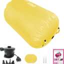 XITAO Air Roller Gymnastics Barrel Inflatable Tumbling Roller Air Mat, Barrel Back Somersault Backbend Trainer Equipment with Electric Air Pump for Backhandspring Training Yoga Cheerleading, 37.4"x25.0" (Yellow)