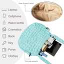 Quilted Puffer Tote Bag Large Crossbody Shoulder Bag Nylon Puffy Bubble Bag with Adjustable Shoulder Strap (Gray)