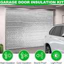 16P Garage Door Insulation Kit Panels 6MM 16x8FT for Double Garage Door, Pre-Cut Bubble Reflective Aluminum Foil Sheet 120 Tape, DIY Install Temperature Control Block Summer Heat & Winter Cold(24x48)