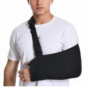Breathable Arm Sling for Shoulder Elbow Waist Injury, Medical Shoulder Immobilizer with Removable Padded Strap, Arm Support Sling for Men Women, Soft Brace for Torn Rotator Cuff, Black