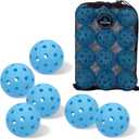 Pickleball Balls 6 Pack | 12 Pack- 40 Holes Outdoor Pickleball with Bag, Perfectly Balanced, High Bounce, Crack-ResistanceUSAPA Standard - Multiple Colors