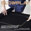 SLOWPLAY Godel Texas Hold'em Poker Mat 47 x 27 Inch | Poker Table Top with Hemmed Edges, Extra Water Repellent, Noise Reduction | Super Portable for Games Everywhere (Black and Champagne Gold)