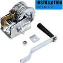 600lbs Hand Winch Steel Cable Boat Trailer Winch Two-Way Ratchet Gear Small Manual Winch Hand Crank Crane Weight Moving for ATV Truck Towing Boat Winch
