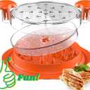 Chicken Shredder with Removable Plate - Manual Meat Shredder Tool with Transparent Lid & Cleaning Brush, Dishwasher Safe Kitchen Gadget for Shredding Chicken, Pork, Beef, Pulled Pork(Orange) (Large)