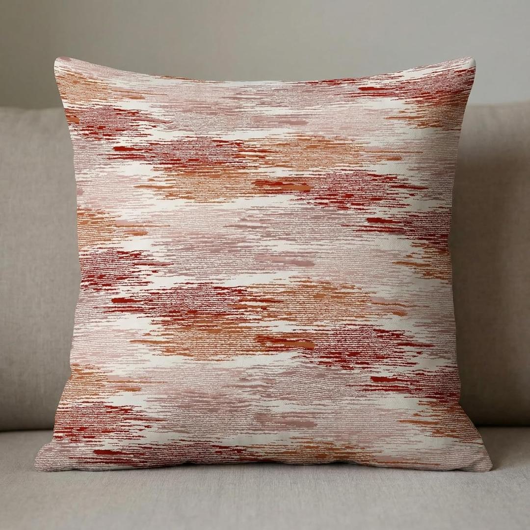 Americanflat 20x20 Throw Pillow with Sewn-in Insert - All-in-One Decorative Pillows - No Cover Needed - Soft and Durable Cushion for Bed or Sofa - Polyester - Red, Orange and White