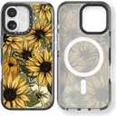 Bouvardia for iPhone 17 Case, Compatible with Magsafe, Cute Girly Design for Women, Shockproof & Aesthetic, Floral Theme - Sunflowers