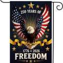 6 x USA 250th Anniversary Garden Flag | 12 x 18 Inch Double-Sided Outdoor American Flag | 1776-2026 Commemorative 250 Year Banner Patriotic Yard Sign for 4th of July Decorations (G)