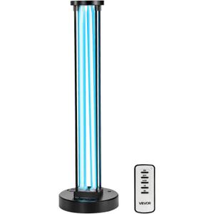 VEVOR UV Light, 110W Ultraviolet Lamp with Ozone Purifier, UVC Lamp with 30/60/120 Minutes 3-Gear Timer and Remote Control, for Room up to 600 sqft, UVO Lights for Living Room, Bedroom, Hotel, School (100W)