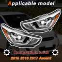 TODO Headlight Assembly Compatible with 2015 2016 2017 Hyundai Accent Pair