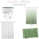 Creative Home Ideas Bathroom Sets with Shower Curtain and Rugs| Shower Curtain Sets with Rugs Includes Shower Curtain, Liner Set, 2 Chenille Bathmats and 12 Hooks | 70" x 72"| Sage Green/White