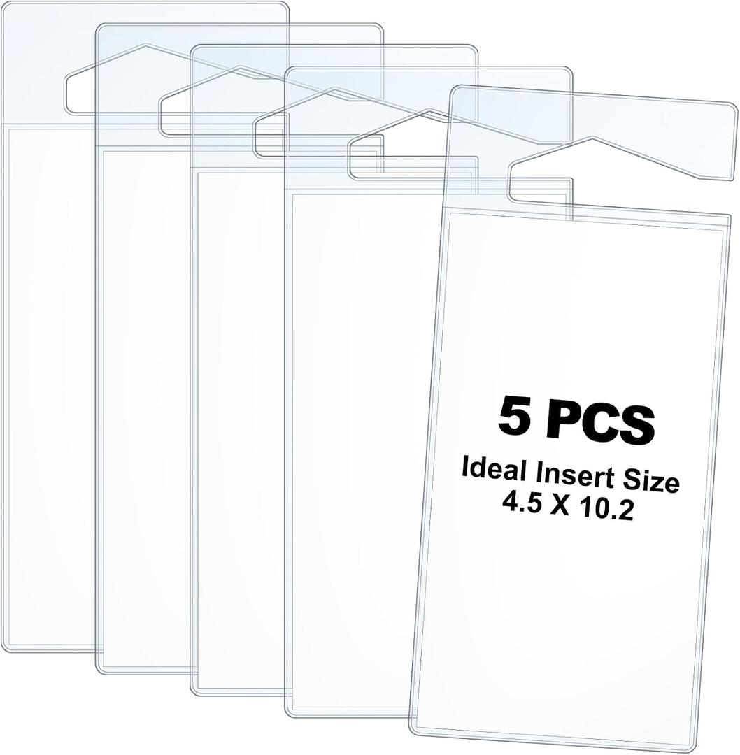 Cinnvoice 5 Pcs Handicap Placard Holder 4.5 x 10.2 Inch Disabled Parking Permit Holder for Car Auto Clear Plastic Sleeve for Disability Placard