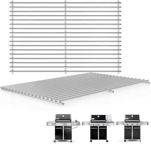 SafBbcue 7528 Grill Grid Grate for Weber Genesis 300 Series Genesis E-310 320 330 Genesis S-310 320 330 Genesis EP-310 320 330 Gas Grill Parts, 19.5inch Stainless Steel