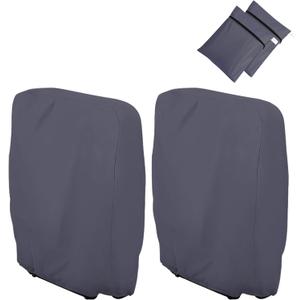 Uranshin Outdoor Folding Chair Covers 2PCS, Zero Gravity Chair Cover 28" W x 13" D x 43" H, Waterproof 210D Oxford Funiture Cover with Storage Bag, Patio Chair Cover for All Weather (Dark Grey)