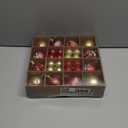 44Pcs Christmas Ball Red and Gold Christmas Ornaments Set for Valentine's Day Backyard Holiday Wedding Party Decor with 12 pcs 2.36 Large and 32 pcs 1.18 Mini Christmas New Year Decorations Balls