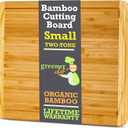 GREENER CHEF 12 Inch Small Bamboo Cutting Board with Lifetime Replacements - Small Wooden Chopping Board for Kitchen, Meat, Vegetables, Cheese, Bread, Charcuterie, and Everyday Food Prep (Two-Tone)