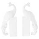 Deco 79 Resin Lizard Decorative Bookends Crawling Non Skid Bookends, Set of 2 Office Bookends7 W, 6" H, White