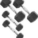 CAP Barbell Coated Dumbbell Weight | Multiple Options Pairs & Sets (50 lb - Set (5 lb x 2 & 20 lb x 2))