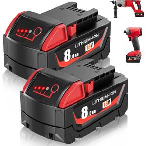 18V 8.0Ah Replacement Battery, Compatible with 48-11-1880 48-11-1850, for Cordless Tools 2646-22CT 2643-21CT 2646-21CT 2646-20 Lithium-Ion