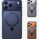 TORRAS Ostand for iPhone 17 Pro Case Magnetic, Fit for MagSafe, 4X Military Drop Protection, Camera Control, Slim Phone Case for iPhone 17 Pro with Kickstand, Translucent Matte Cover 6.3", Deep Blue