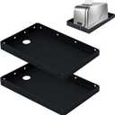 2 Pack Printer Tray & Shelf for Pos KDS Kitchen Thermal Printers, Alloy Steel, 10.24 x 6.7 Inch with 4 Mounting Holes Each Side, Wall Mounted Printer Shelf for Restaurant Receipt & Order Printer