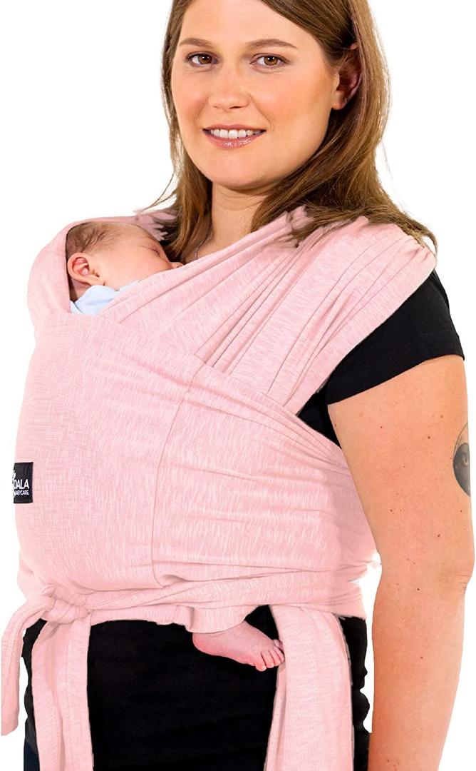 Koala Babycare Baby Carrier Wrap, Easy to Wear As a T-Shirt - Original Baby Carrier Newborn to Toddler - Sling One Size Fits All - Baby Wraps Carrier Up to 22lbs (Pink)