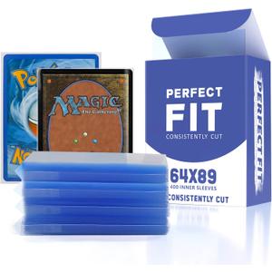 400 Pcs Ultra Clear Perfect Fit Sleeves for MTG, Perfect Inner Sleeves for Double Sleeving 64x89mm