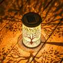 Tree of Life Solar Lanterns Outdoor Waterproof, Mother's Day Birthday Christmas Gifts for Women Mom Grandma, Hanging Solar Lantern Decorative Lights for Garden Yard Patio Pathway Landscape (2 pack, Warm Yellow-Lifetree)