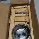 HTB Elevated Dog Bowls,Raised Dog Bowl Stand with 2 Stainless Steel Bowls, Elevated Raised Dog Bowls for Large Medium Small Sized Dogs (Bamboo)