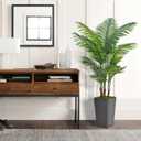 ASTIDY Artificial Palm Tree 5FT - Fake Tree with Gray Tall Planter - Faux Tropical Areca Floor Plant in Pot - Artificial Silk Plant for Home Office Living Room Decor Indoor