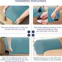 SUBRTEX Stretch Couch Arm Covers Set of 2, Checkered Sofa Arm Slipcovers, Anti-Slip Armrest Covers for Recliner and Armchairs, Pet Proof, High Stretchy, Hook & Loop Tape, Steel Blue