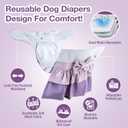 Pet Soft Female Dog Diapers - 3 Pack Washable Dress-Style Dog Diapers Female for Girl Dogs in Heat - Reusable Doggy Period Panties Puppy Diapers (Classic, S) (Small:10''-14'')
