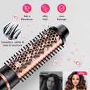 5 in 1 Curling Iron & Thermal Brush Set with 4 Interchangeable Ceramic Barrels (0.35-1.25) Fast Heat Dual Voltage Travel Hair Tools Birthday Gift for Women - Hair Curler Wand Kit for Curls & Blowout