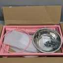 SHAINFUN Elevated Bowls for Small and Medium Dogs, Raised Stand With 2 Stainless Steel Food & Water Bowls, Adjustable Height Feeder for Puppy & Cats, Cute Pink