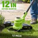 21V Battery Weed Eater & String Trimmer, Lightweight 2-in-1 Electric Weed Wacker, Wheeled Edger with 2X 2.0Ah Batteries & Charger, 12-inch Auto Line Feed, 90 Adjustable Head & 8 Spools