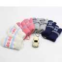 Baby Winter Soft Warm Knit Mittens Double Fleece Lined Knit Elastic Cuff Gloves for 0-2 Years Old (Navy)