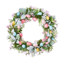 Easter Wreath for Front Door Decorations, Easter Egg Door Wreath Decorations, Spring Wreaths with Colorful Eggs Daisies Eucalyptus Leaves for Front Door Outside/Wall/Window 2 Pack