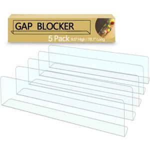 5-Pack Toy Blocker, Extra High Size Gap Bumper for Under Furniture, BPA Free Safe PVC with Strong Adhesive, Stop Things Going Under Sofa Couch or Bed, Easy to Install 9.5" Height