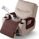 VANSOFY Recliner Chair Covers 100% Waterproof Seat Cover with Arm Reclining Cover Non-Slip Recliner Chair Covers Furniture Protector Washable Slipcover with Pocket for Pets, Dogs(Coffee 22")